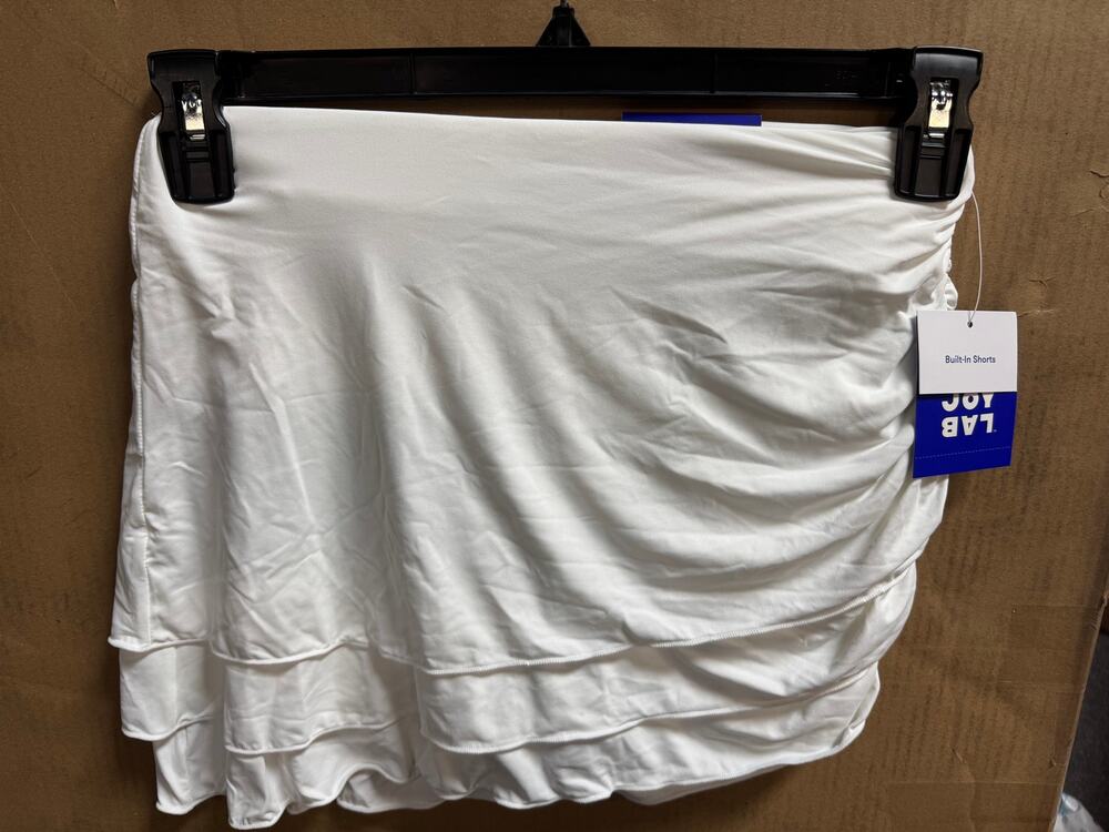 NWT Ladies Joy Lab White Game Day Layered Skort with Built-In Shorts - XS